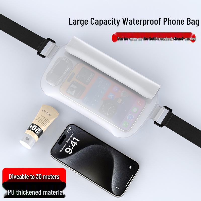 Waterproof Phone Waist Pack with Touchscreen & Camera Access for Diving and Swimming
