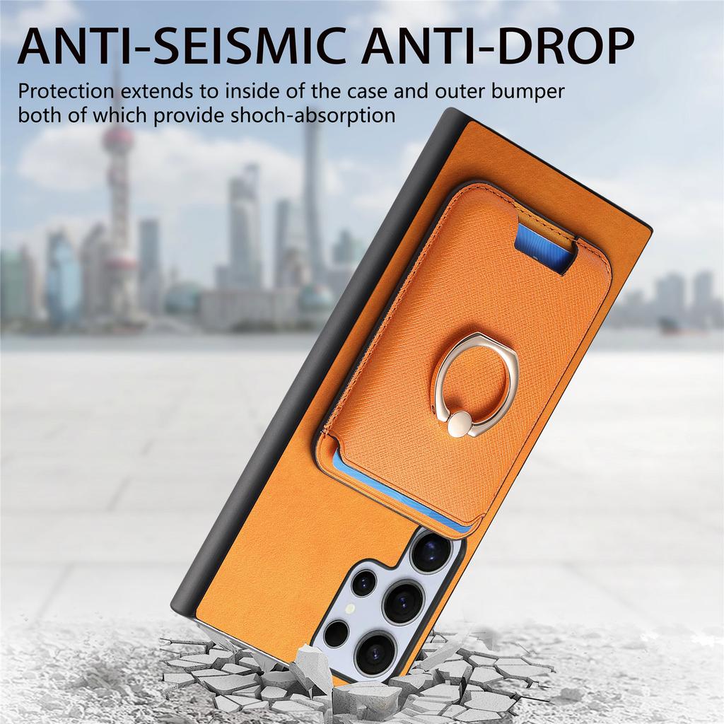 2 in 1 Detachable Cards Solt Wallet Leather Ring Holder Case For Samsung Galaxy S25 Ultra S24 FE S23 Plus A16 A55 A15 A56 Cover