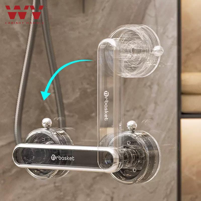 WV No-drill Anti-slip Sliding Handle Waterproof Suction Cup Door Handle Bathroom Glass Door Removable Wardrobe Door Handle