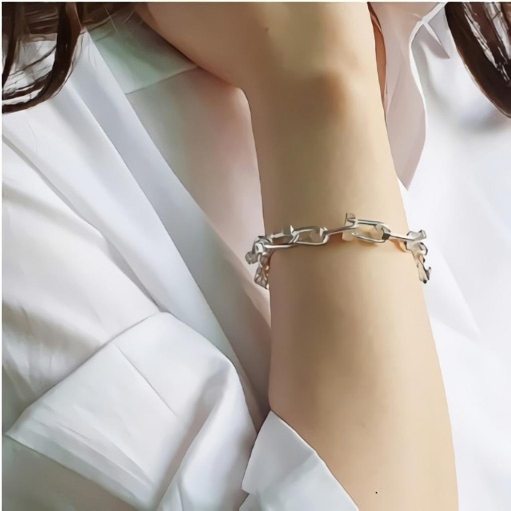 

Simple Ball Chain Daily 15K Gold Plated Bracelet Tiffany Chain Silver (silver plated)