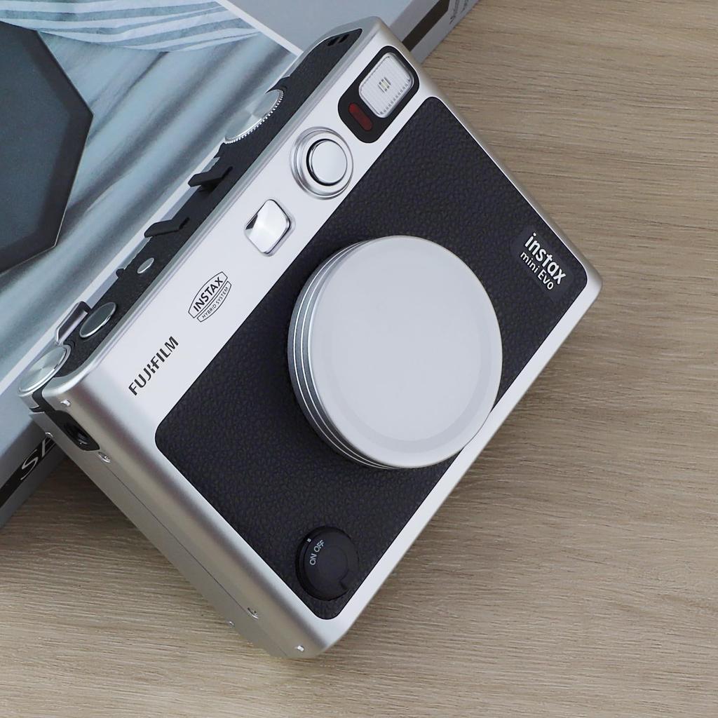 Haoge Metal Lens Cover Fujifilm Instax Mini Evo Film Photo Camera Accessories Lens Silver Cap,