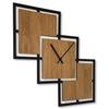 Triple wall clock 58cm black wooden