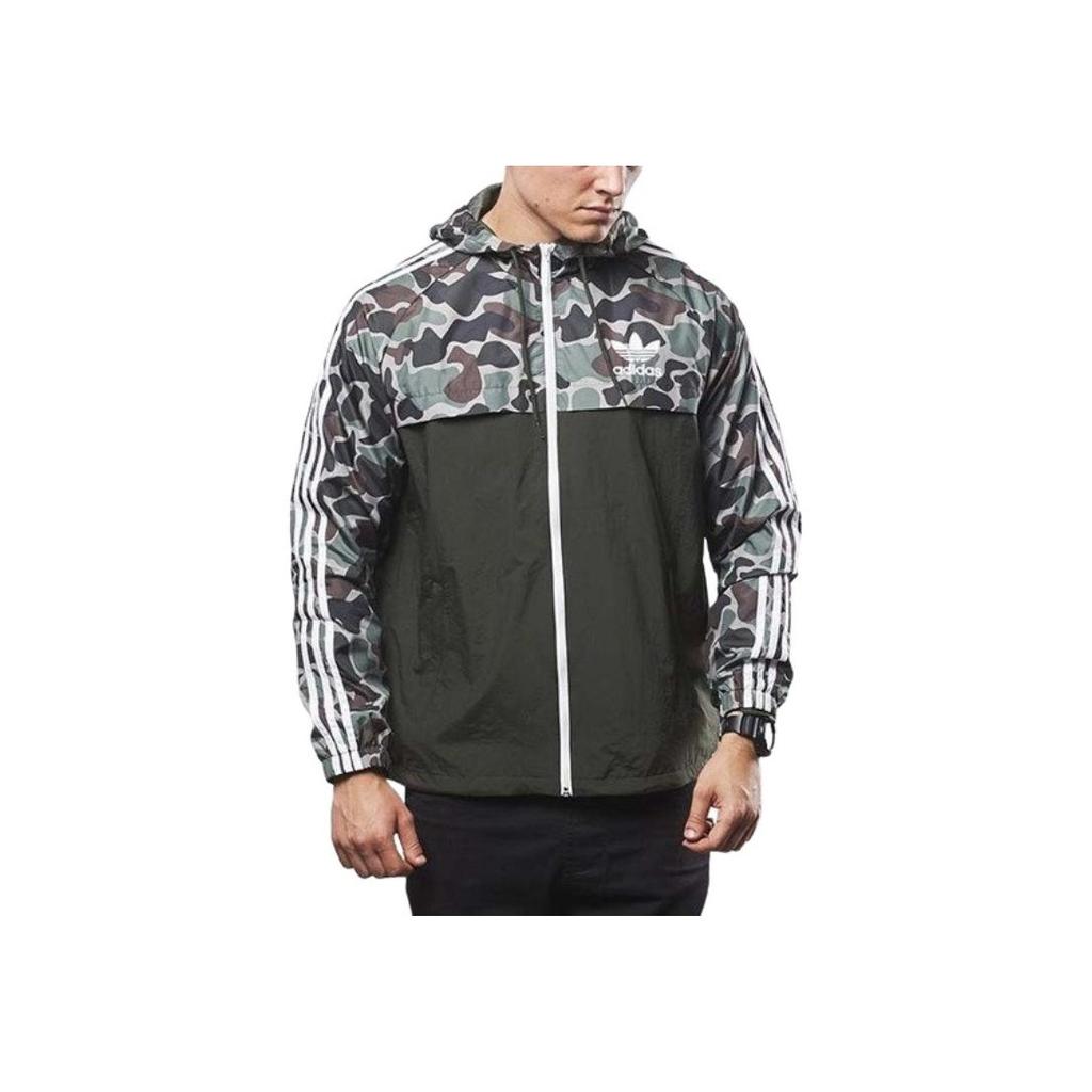 Adidas Originals Logo Soft Comfortable Versatile Hoodie Jacket Men Jacket Black BS4907