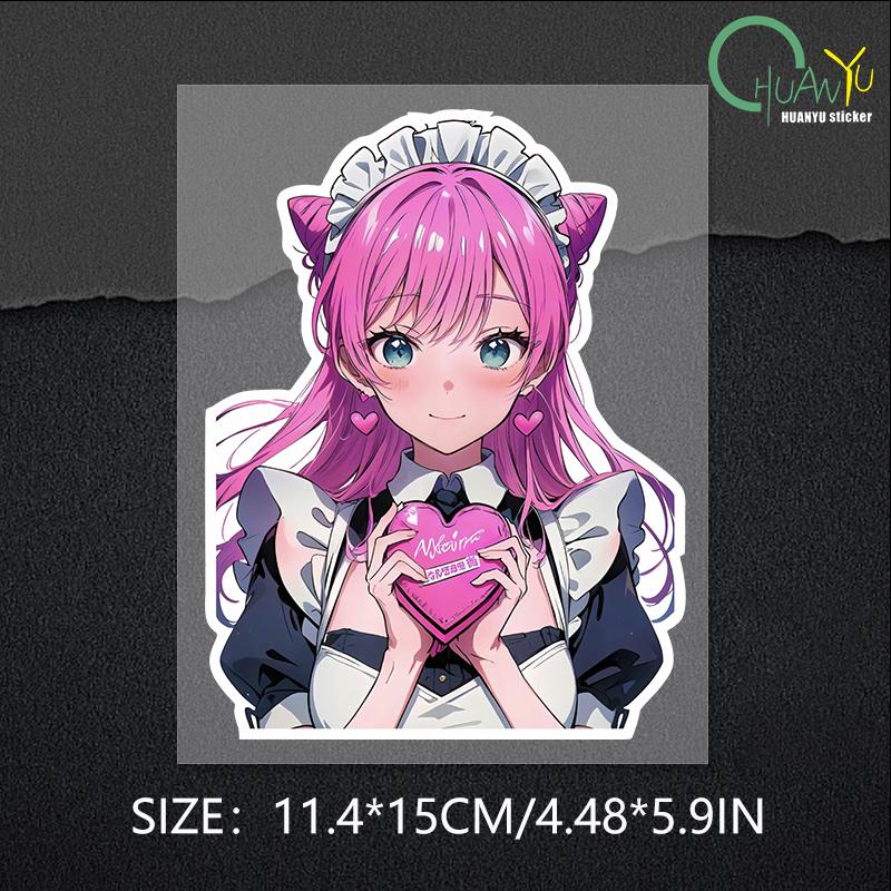 Cute Girl Anime Car Sticker Car Sticker Motorcycle Bumper Car Window Reflective Waterproof Sticker Car Sticker