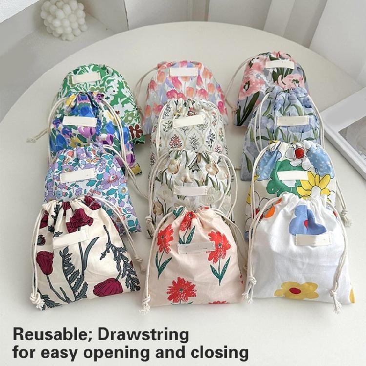 Fashion Flower Print Drawstring Bag Women's Fashion Bag Men's Toiletry Bag For Organizing Lipstick Toiletries
