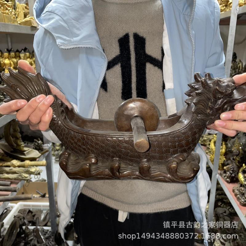 Старинный латунный кран Измельчитель с поворотом Традиционная китайская медицина Фармацевтические принадлежности Медные украшения Де Approximately long20
