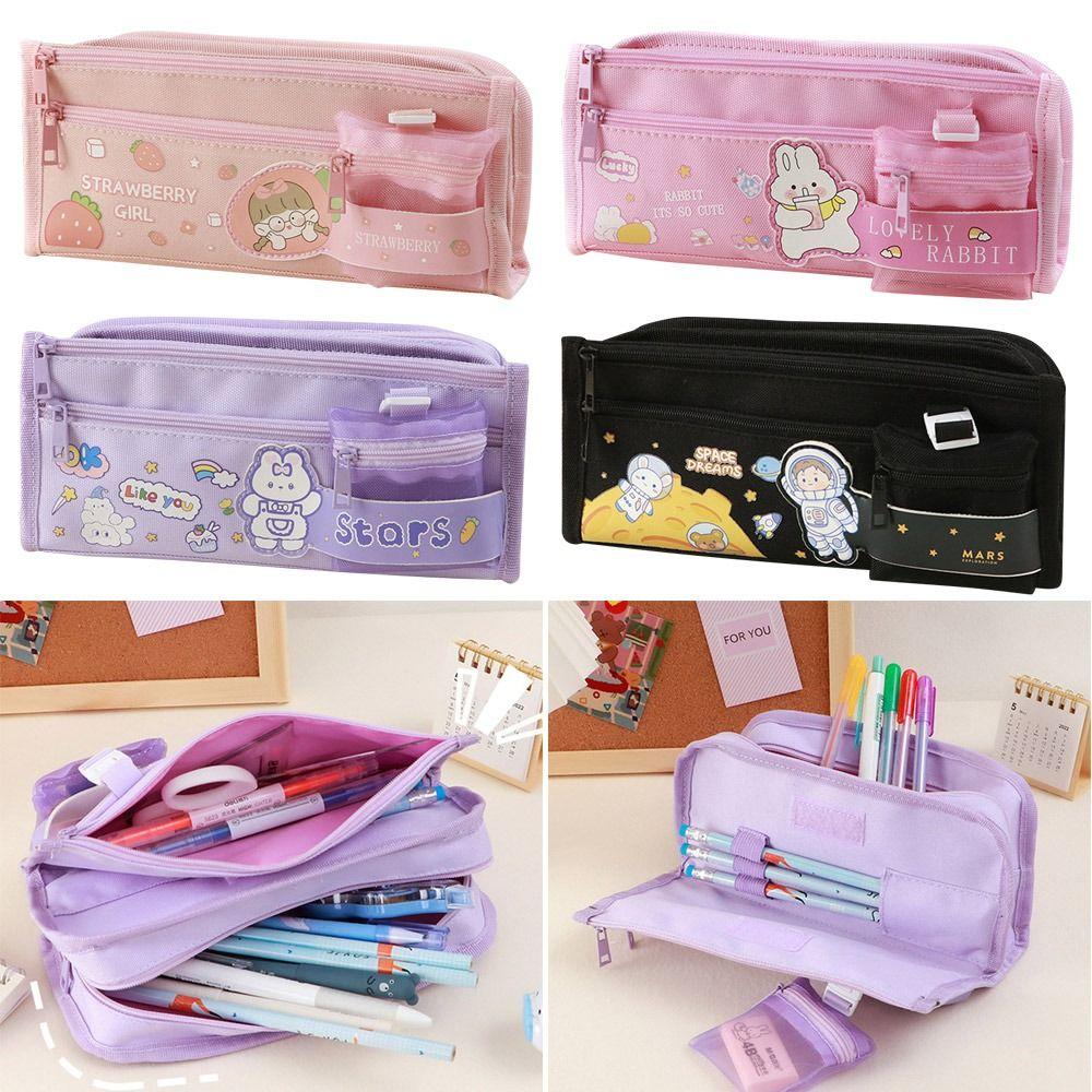 

Мультяшный студенческий пенал большой емкости, сумка для карандашей, полиэстеровая многофункциональная сумка для канцелярских принадлежностей