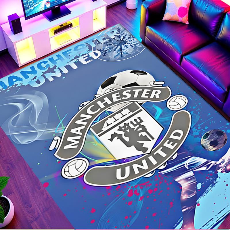 Manchester United F.C Print Rug, Washable Floor Carpet, For Entryway Dorm Laundry Room Office Study, Home Decor Birthday Christmas Gift