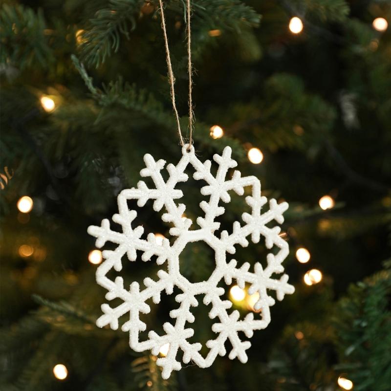 Weiße Kunststoff-Weihnachtsbaumdekorationen Bruchsichere Weihnachtskugeln Hängedekoration für Feiertagsbaumschmuck