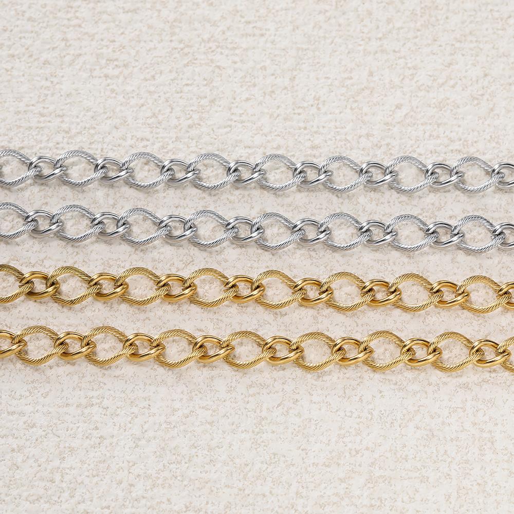 1m Stainless Steel Bracelet Cable Link Bulk Chains Twisted Chains for DIY Necklace Anklet Jewelry Making Findings