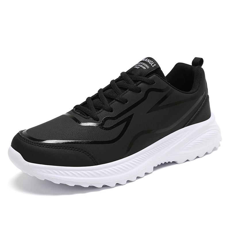 PU Leer Hardloopschoenen Heren Casual Sneakers Fitness Trainers Waterdichte Sportschoenen Zachte Zool Sneakers