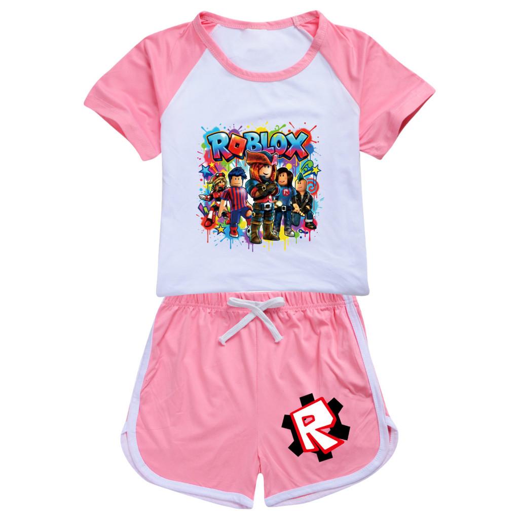 5578 Kids Boys Girls Roblox Printed Top Pants Sport Tracksuit Clothes Set