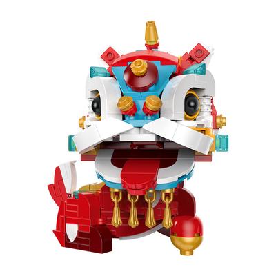 Ancient Auspicious Beasts Series Kirin Koi Carp Fish Lion Dance Building Blocks Bricks Toys for Mascot Decoration