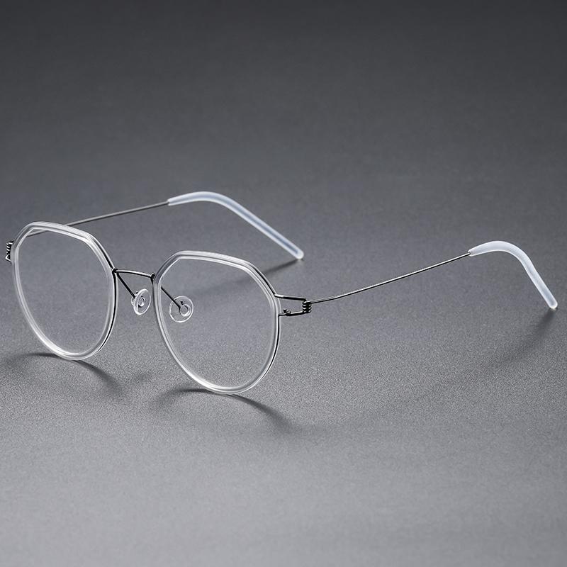 Denmark Brand Design Titanium Alloy Glasses Frame Women Ultralight Spectacles Frames Men's Round Screwless Eyeglasses Gillian