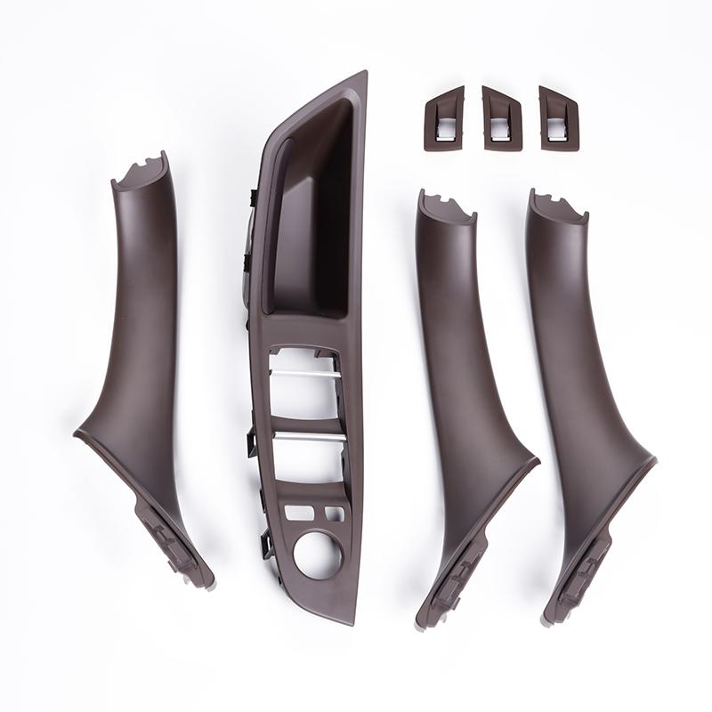7Pc/Set Left Right Hand Drive LHD For BMW 5 Series F10 F11 F18 Beige Black Interior Door Handle Inner Door Panel Pull Trim