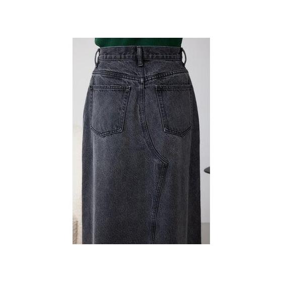 AZUL DENIM Overlap Long Skirt BLU