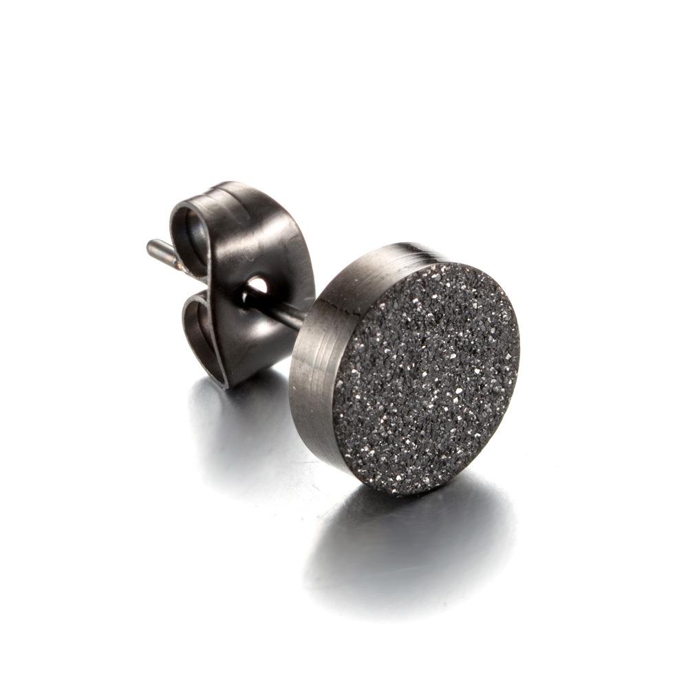 

Матовые серьги из титановой стали для мужчин, модные клипсы для ушей, серьги в корейском стиле, серьги с жемчужным песком