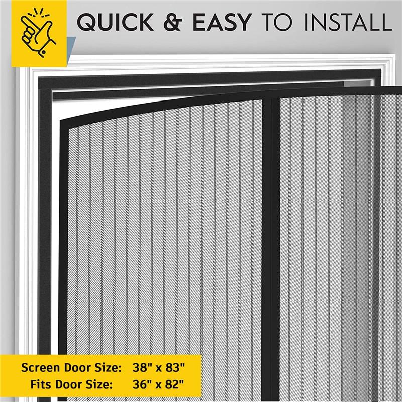 Plasă Cortină Magnetică pentru Ușă, Model Îmbunătățit 2026 cu Închidere, Autoetanșare, Intrare Mâini Libere, Plasă Temporară pentru Ușă de Patio - Ține Insectele Afară, Lasă Briza să Pătrundă