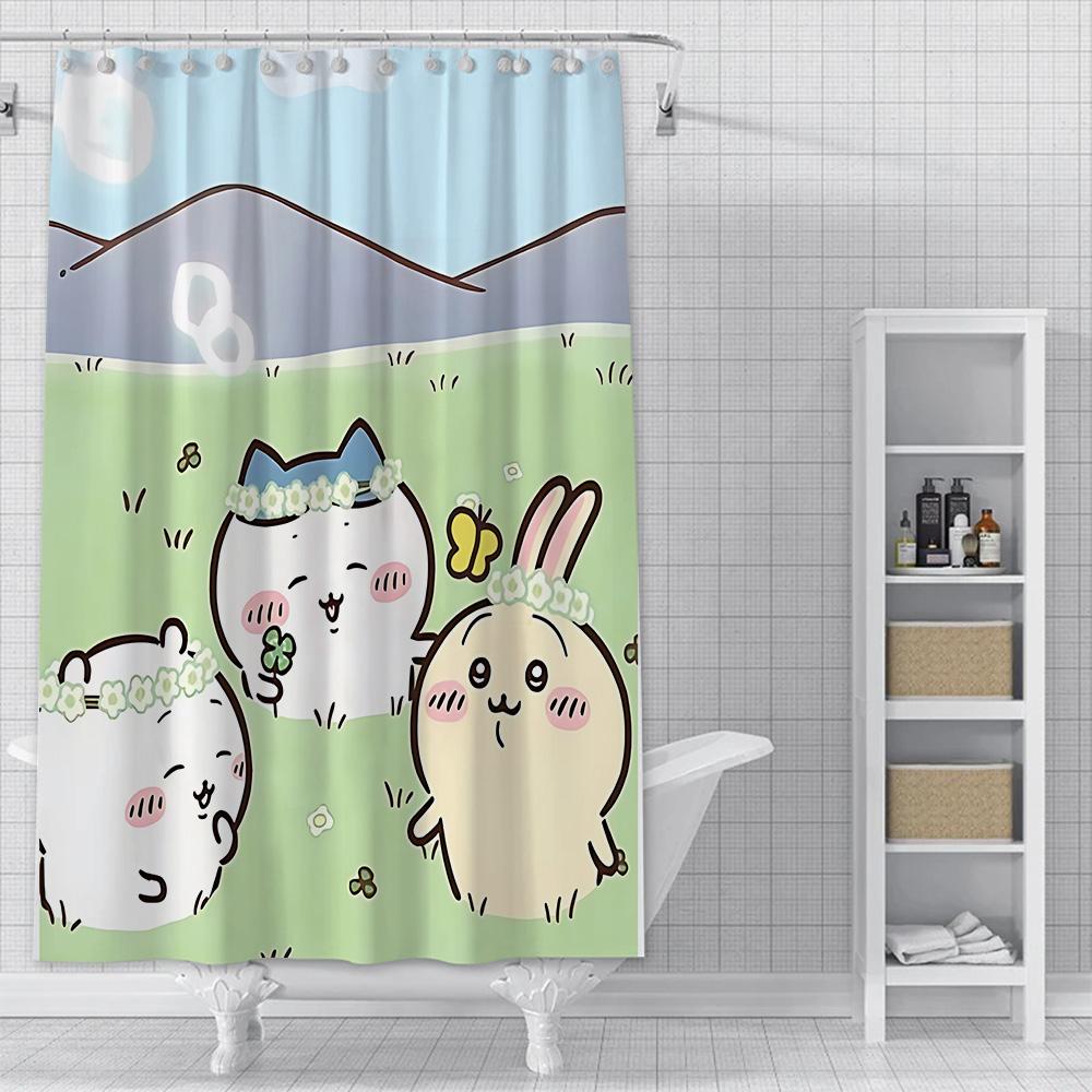 Shower Amine Chiikawas Curtain Waterproof Polyester Fabric Paint Colorful Bath Curtains Home Bathroom Decor Curtain With Hook