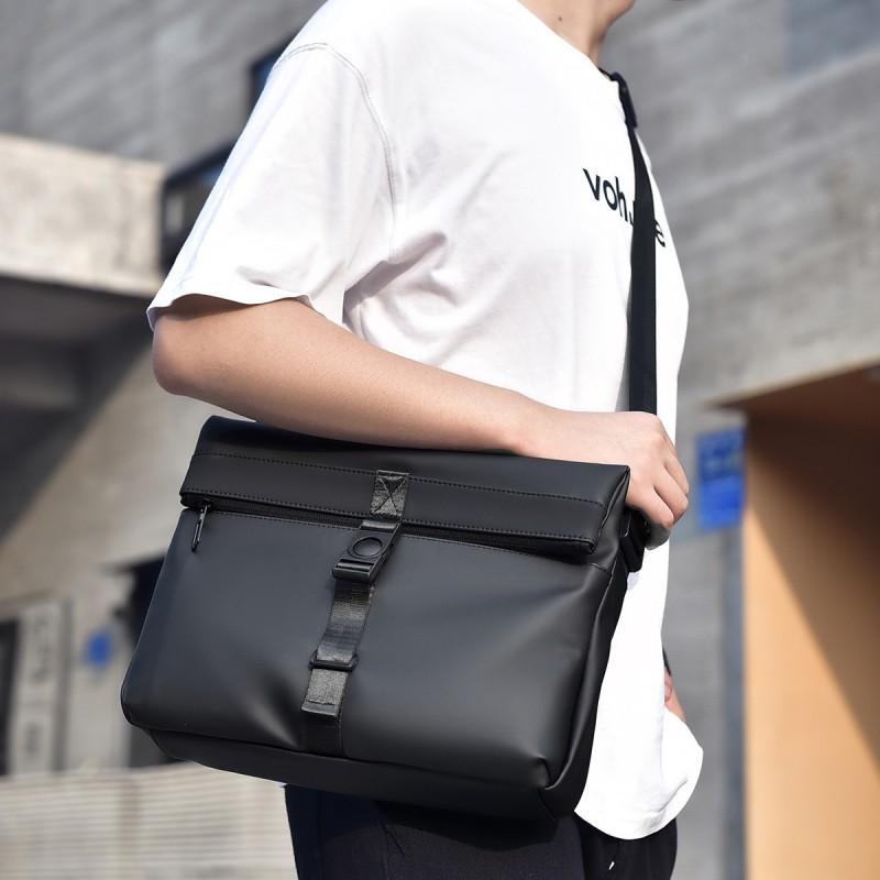 New Men s High-end Crossbody Bag Casual Large Capacity Versatile Fashion Shoulder Waterproof Lightweight 33x7x24 чёрный
