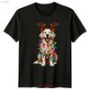 Golden Retriever Christmas Holidays T Shirt HOT ITEM Vintage Washed Homme Slightly Comfortable Top For Everyday Wear Fashion