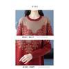 Middle-aged Elderly Mother's Wear Diamond Sweater Women's Mid-length Bottoming Shirt Loose Embroidered Sweater A-line Skirt