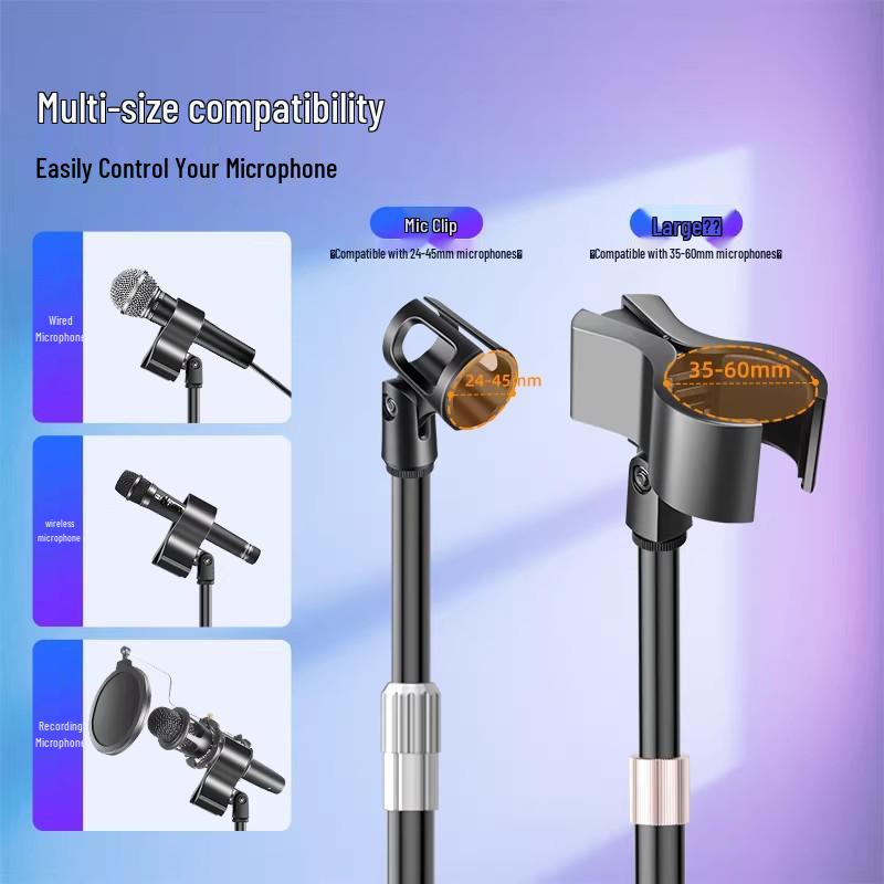 Professional Floor-standing Phone & Tablet Stand with Microphone Holder for Live Broadcasts and Streaming