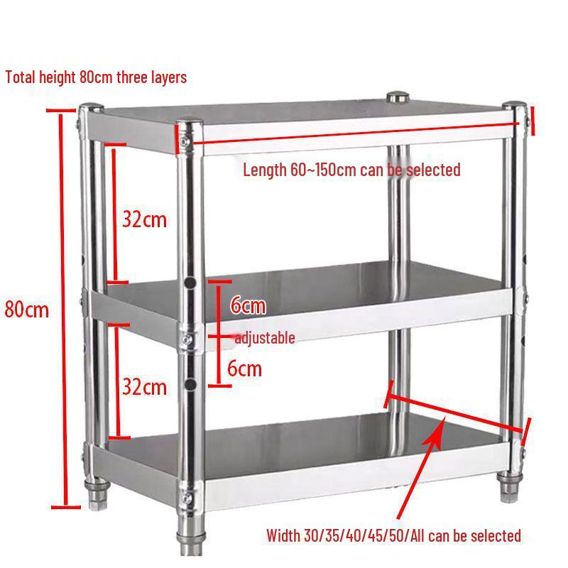 Étagère de cuisine à 3 niveaux en acier inoxydable pour micro-ondes et rangement sur le comptoir