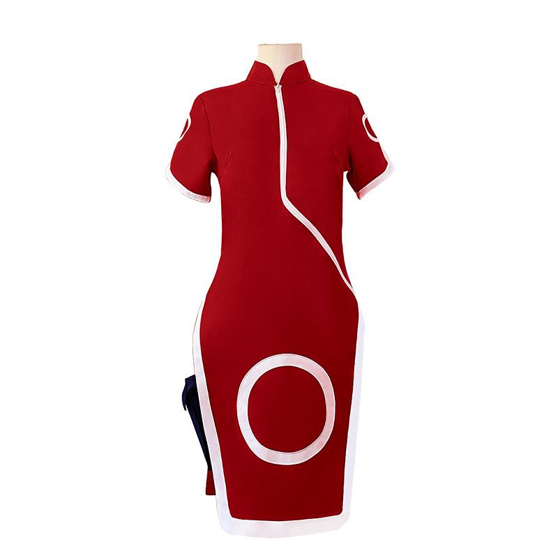 Anime Cosplay Haruno Sakura Cosplay Kostüm Damen Mädchen Qipao Kleid Outfit Cheongsam Ninja Cartoon Halloween Karnevalskostüm