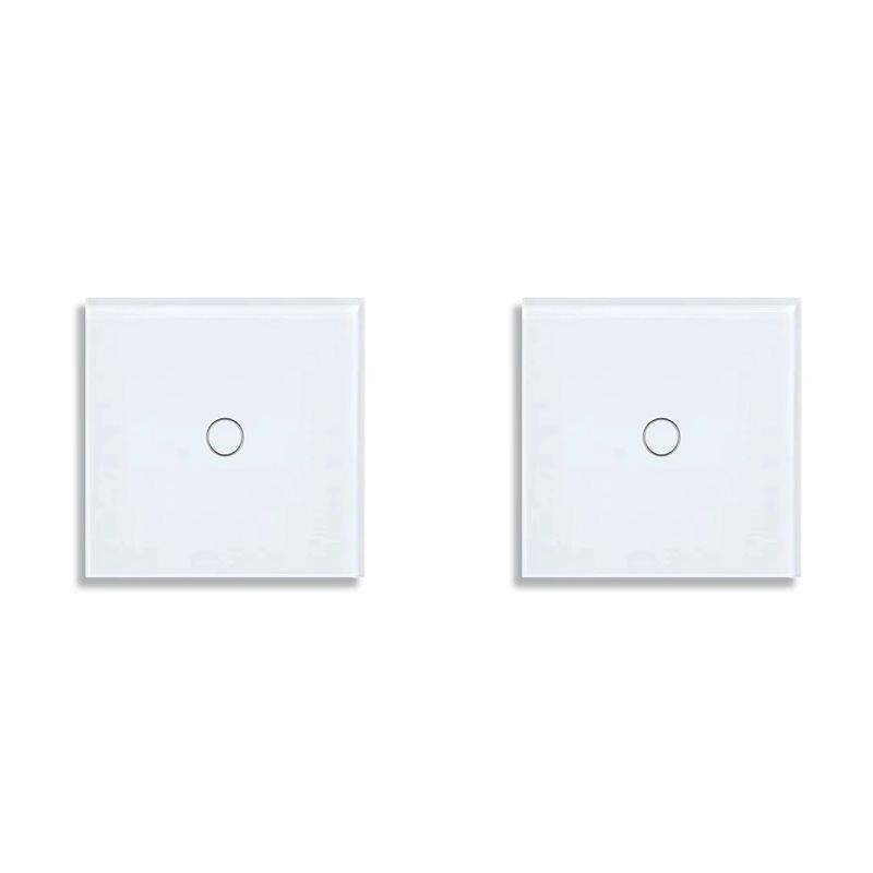 

2X EU 1Gang 2Way Dual Touch Switch Tempered Glass Panel Stair Switch Bedroom Sensor Switches No Need WI-FI White белый
