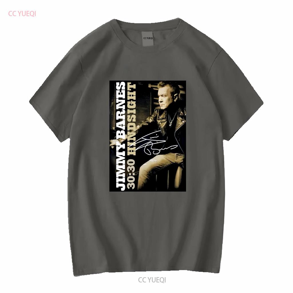 Retro Hindsight JIMMY BARNES T-shirt Svart S 5XL LE371 långa eller korta ärmar vintage Tvättad streetwear designkläder