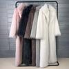 Womens Faux Fur Long Coat Blazer Collar Winter Streetwear Outerwear