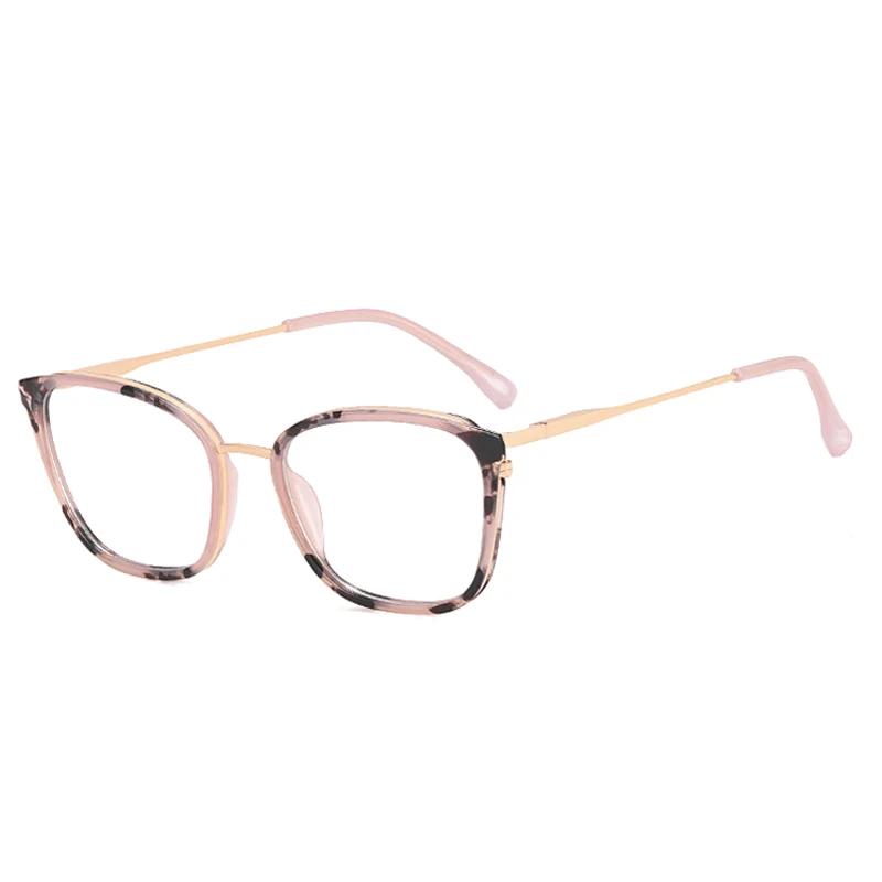 

SHAUNA Fashion Square Women TR90 Metal Glasses Frames Retro Double Color Men Clear Anti Blue Light Eyewear Optical Frame