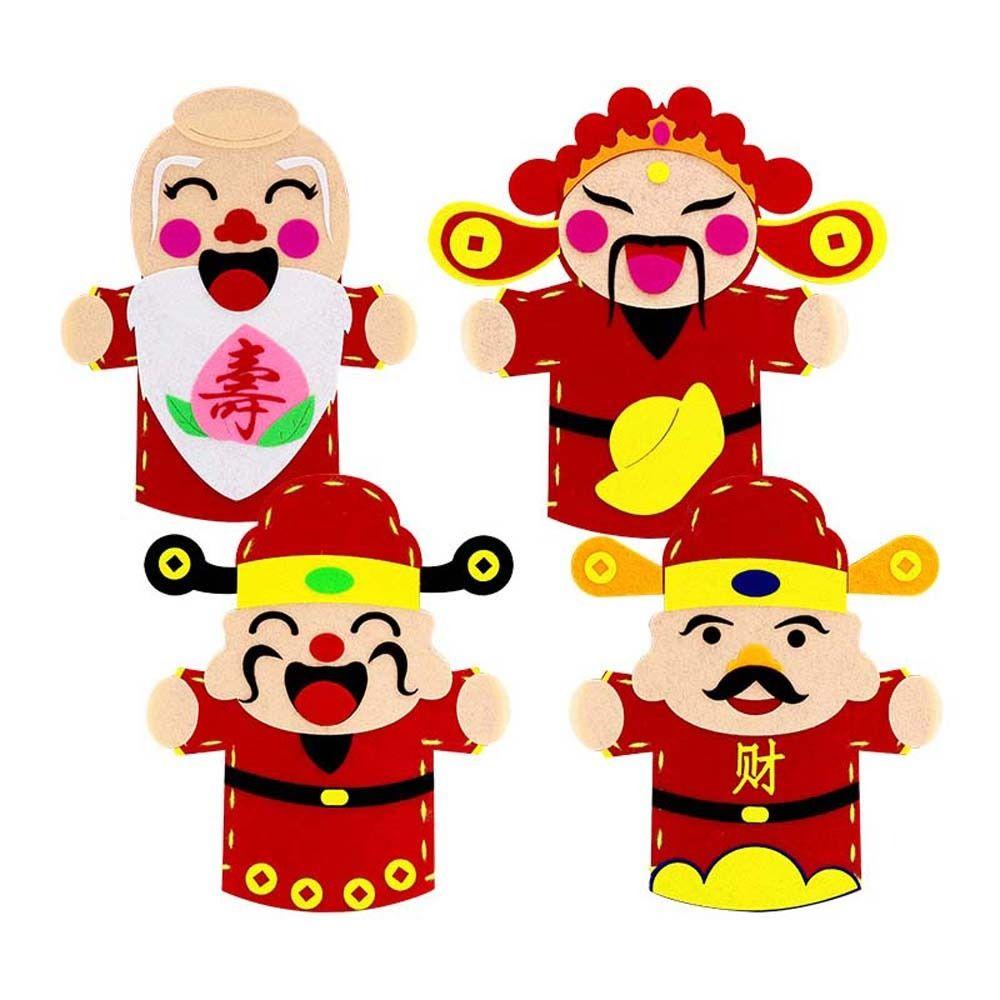 

Cartoon New Year Hand Puppets The God of Wealth Festive Hand Puppets Children Toys A
