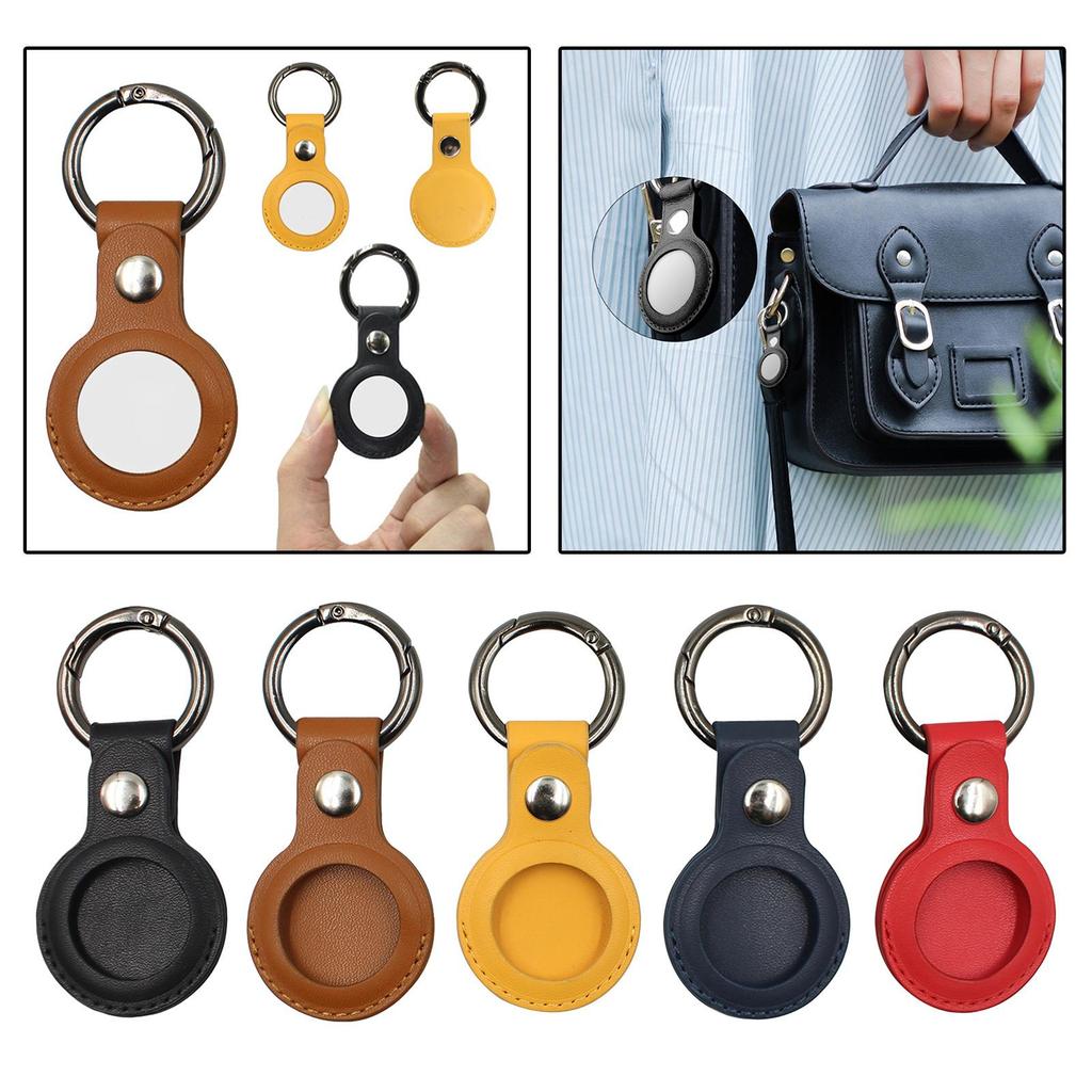 New PU Leather Protective Sleeve for Apple for Airtag Locator Tracker Anti-lost Keychain Protective Sleeve, wear-resistant