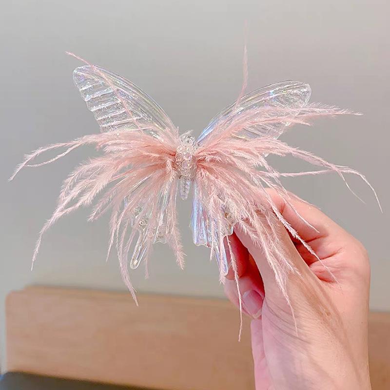 2023 Children's Butterfly Feather Hair Clips - Mermaid Princess 3D Hairpins for Girls, Baby Accessories, Headwear Jewelry