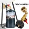 90 Degree Propane Refill Adapter With Control Valve Solid Brass Quick Connect Fitting For QCC1 1lb Propane Bottles 40-44lb Tank