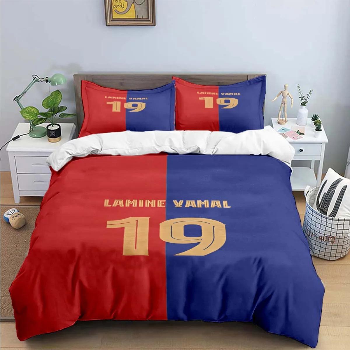 Espagne Football Étoile Cénozoïque Y-Yamal Espagne Parures de Lit Ensemble d'Articles de Lit Housse de Couette Ensemble Couette de Lit Parure de Lit Cadeau EU single(135x200cm)