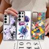 INS Watercolor Floral Case For Samsung S26 S25 Ultra S24 FE S23 Plus S22 S21 A15 A16 A17 A35 A36 A37 A54 A55 A56 A57 5G Plating Lens Soft Cover