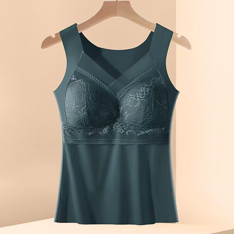 

Мереживний жіночий коригувальний безшовний жилет з інтегрованими чашками - Сексуальна підтримка спини XL [110-130 lbs]