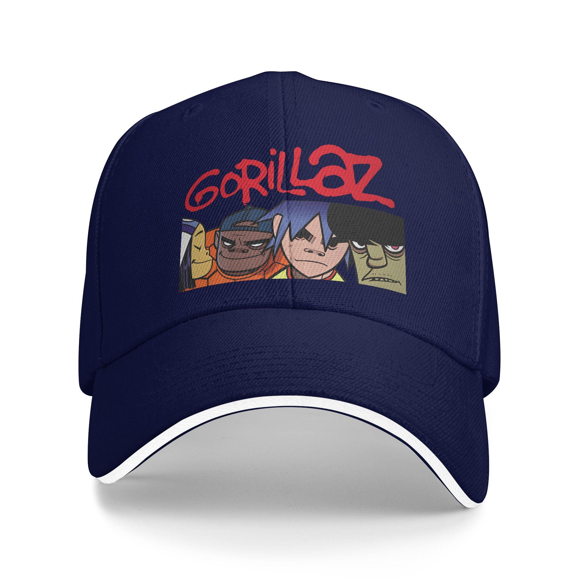 

Gorillazs Band Baseball Cap Outdoor Sports Sun Visor Trucker Hat Men Women Casual Print Baseball Caps One Size темно-синього кольору