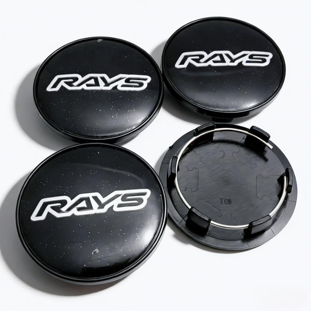 4pcs 69mm ( Clips 56mm ) Rays Logo Emblem Badge Car Wheel Center Caps Rim Hubcaps Wheel Hub Dust Cover Replace Car Accessories