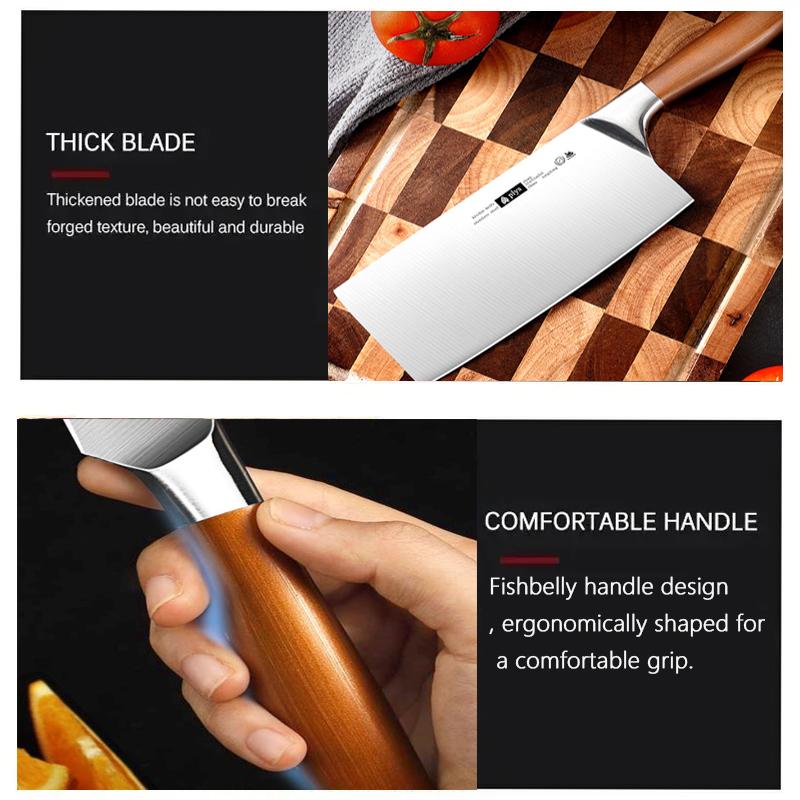 WXCOO Professional Knife Stainless Steel Chef Knife Multifunctional Meat Cleaver Fruit Peeler All Steel Cooking Kitchen Knife