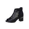 Women's Fish Mouth Sandals Summer Mesh Breathable Coarse Heel Women Short Boots Party Career Sexy High Heels Pumps Zapatos Mujer