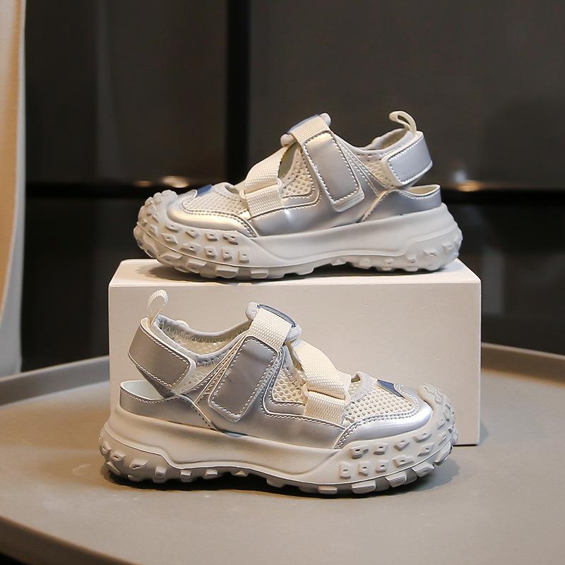 

Girls shoes sports sandals summer 2025 new children s shoes summer bag head sandals little girl summer net shoes 26