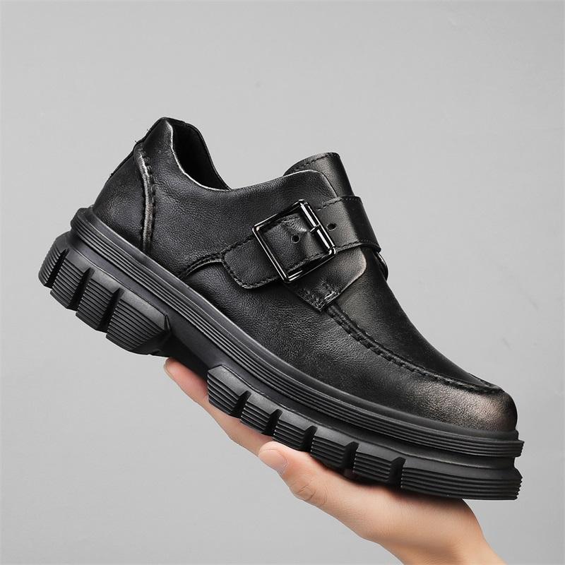 

Толстые подошвы мужские стильные мокасины из натуральной кожи модные туфли мужские новые классические мужские туфли для свадьбы уличные мужские туфли 44 чёрный