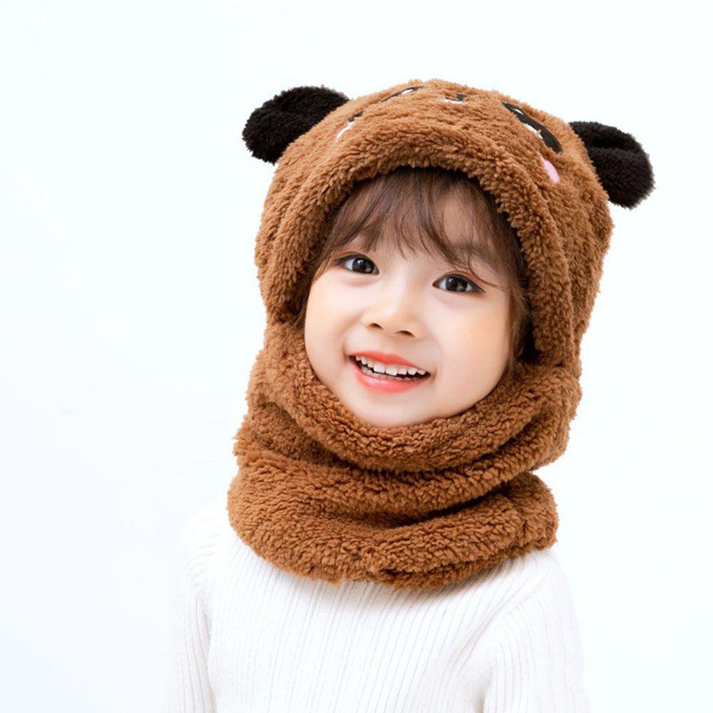 Panda Fleece Kids Caps Coral Velvet Ear Cap Hat Baby Stuff Scarf