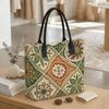  Bohemian Floral Tote Bag Large Capacity Daily Shoulder Handbag for Women