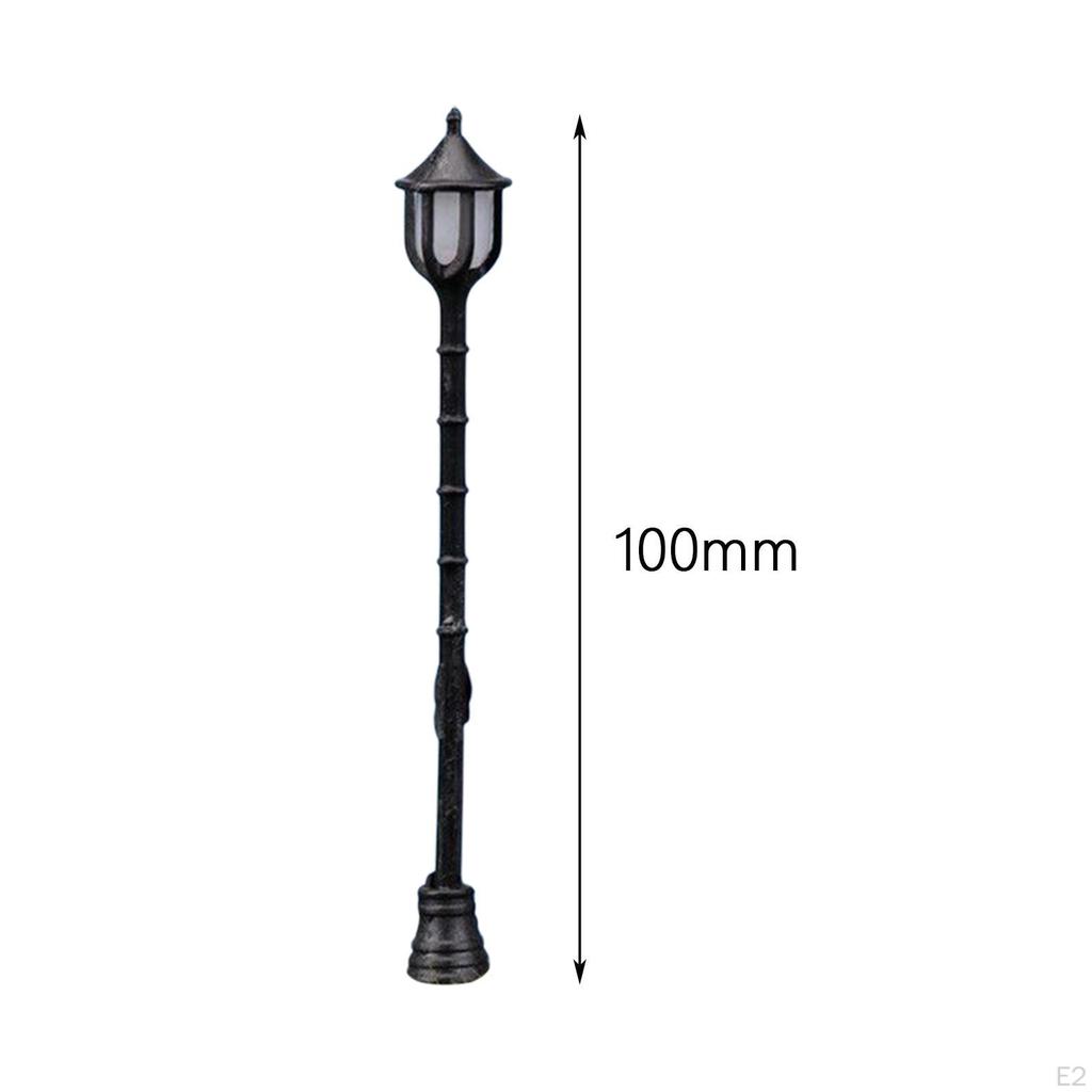 10 Pieces Lamppost Lamps, HO Scale, Miniature Landscape, Path Building Layout, Garden Model