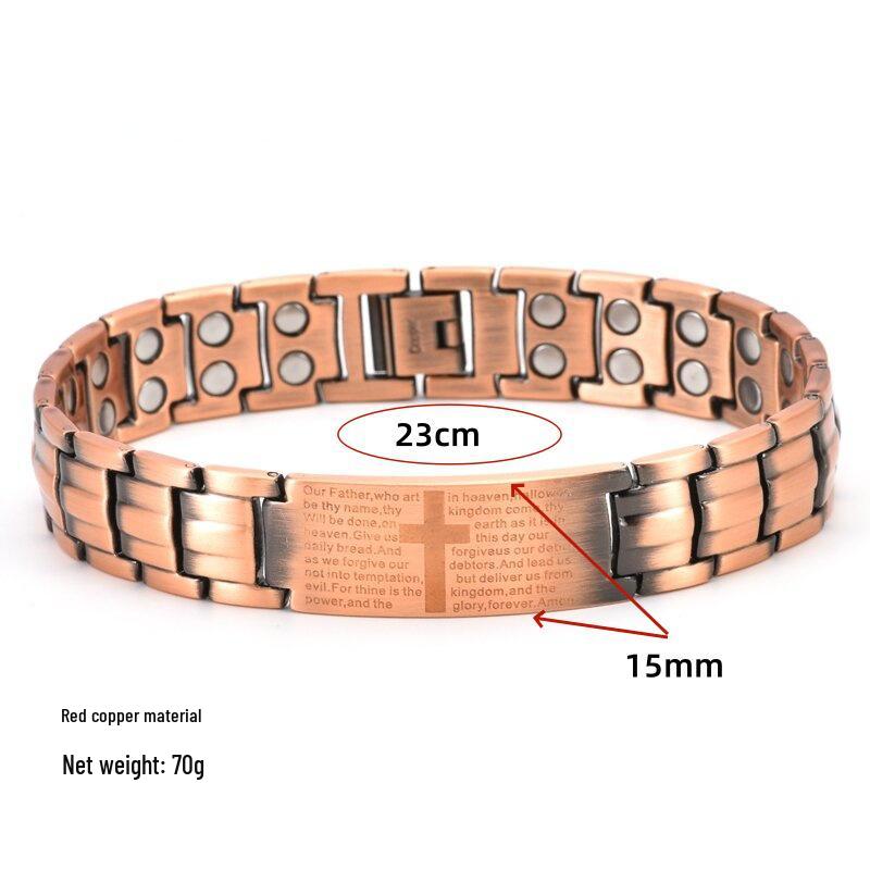 Eagle Double-Row Magnetic Red Copper Men's Bracelet